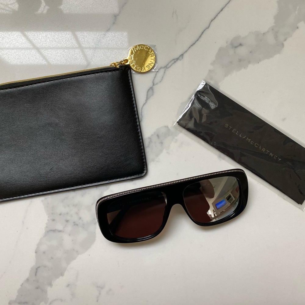 NEW! Stella McCartney SC0092S Sunglasses Chain Black